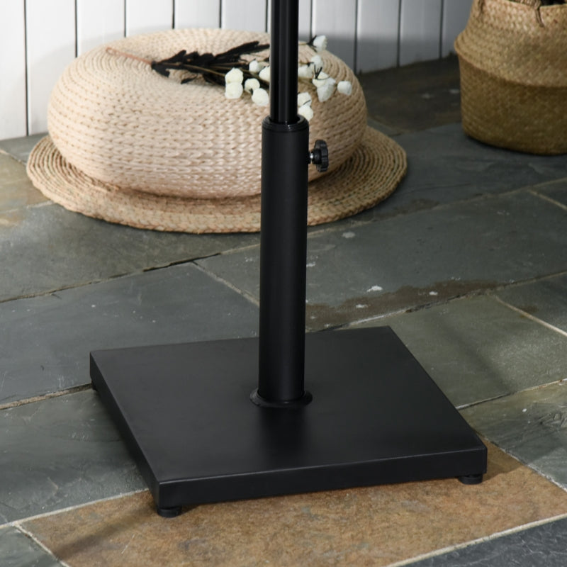 Black Square Cement Parasol Base - 11kg Umbrella Stand for Patio & Garden