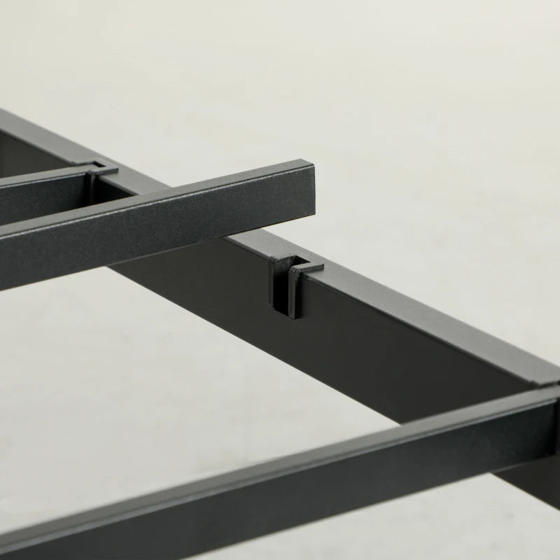 Industrial-Style Black and Brown Single Bed Frame - Sturdy Metal and Wood Design for Modern Bedrooms