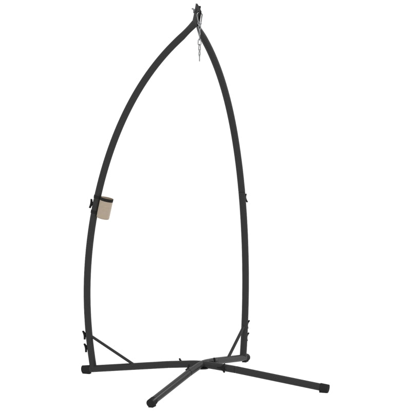 Heavy Duty Black Hammock Chair Stand - X-Shape Base, Indoor/Outdoor Use, 150 KG Load Capacity