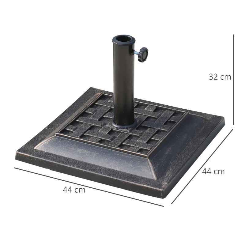 Bronze Square Resin Garden Parasol Base Stand - 9kg