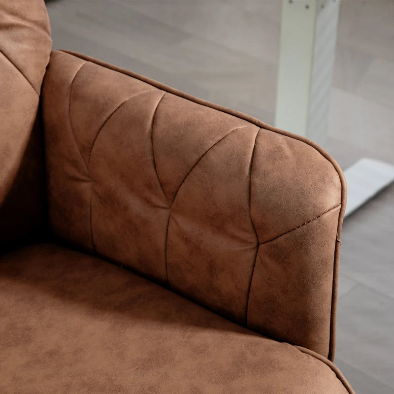 Vinsetto Height Adjustable Microfibre Office Desk Chair with Armrests & Swivel - Stylish Vanity Chair for Home & Coffee Use