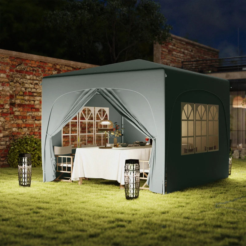 Light Grey 3x3m Pop-Up Gazebo with Accessories