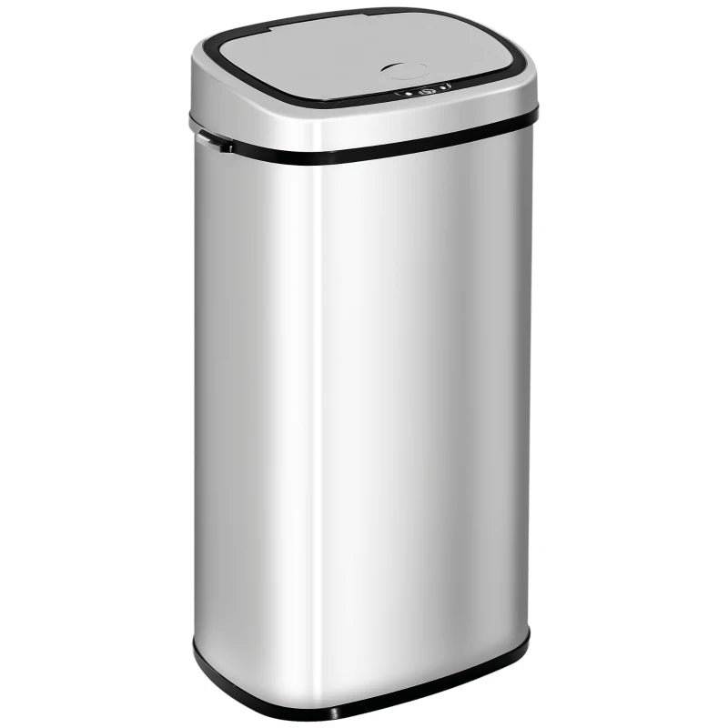 68L Stainless Steel Automatic Sensor Kitchen Trash Bin Silver