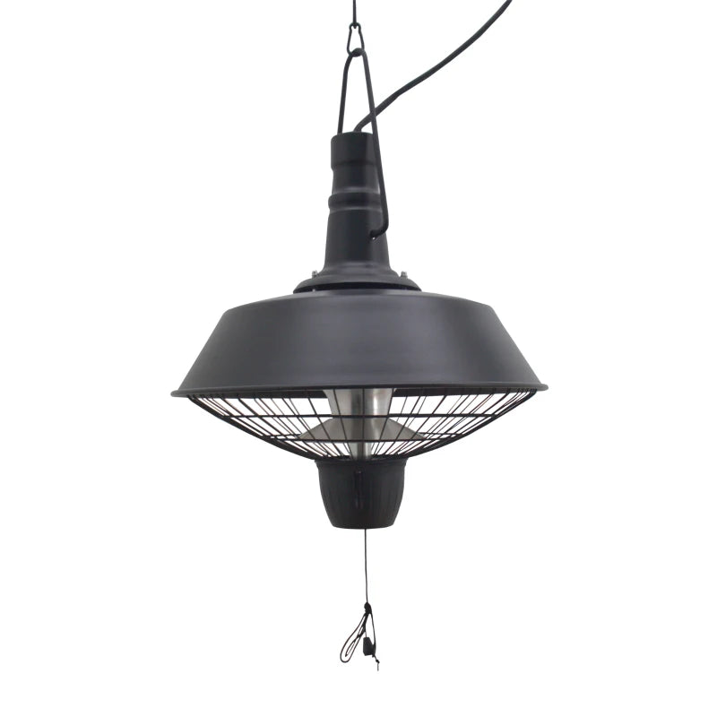 2100W Outdoor Halogen Electric Heater - Ceiling Mounted Patio Garden Warmer Light in Black - Perfect for Outdoor Comfort