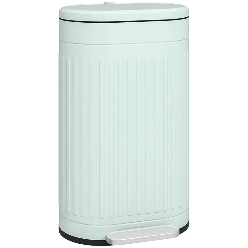Light Green 30L Metal Kitchen Bin with Soft-Close Lid - Stylish & Durable Waste Container for Home & Office