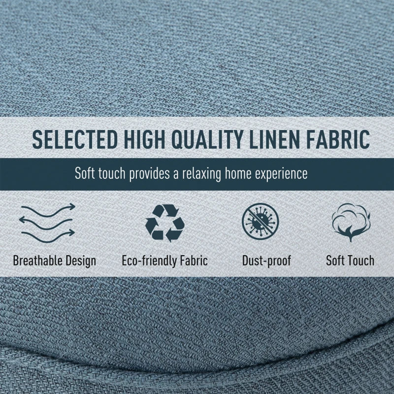 Upholstered Fabric Tub Chair with Pillow, Solid Wood Legs for Living Room and Bedroom, Set of 2, Blue