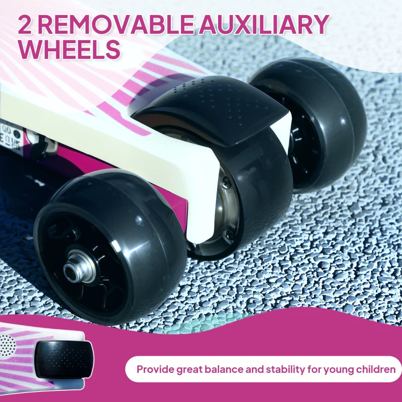 Electric Scooter for Kids 4-7 Years with LED Lights and Rear Wheels Purple