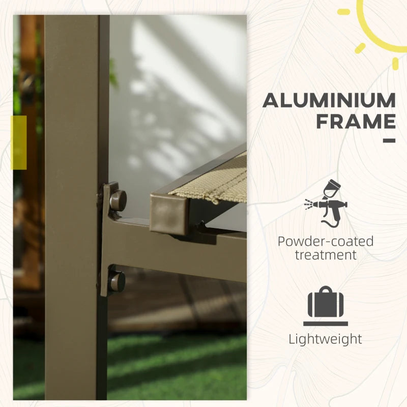 Khaki Aluminium Stackable Garden Chairs Set of 2