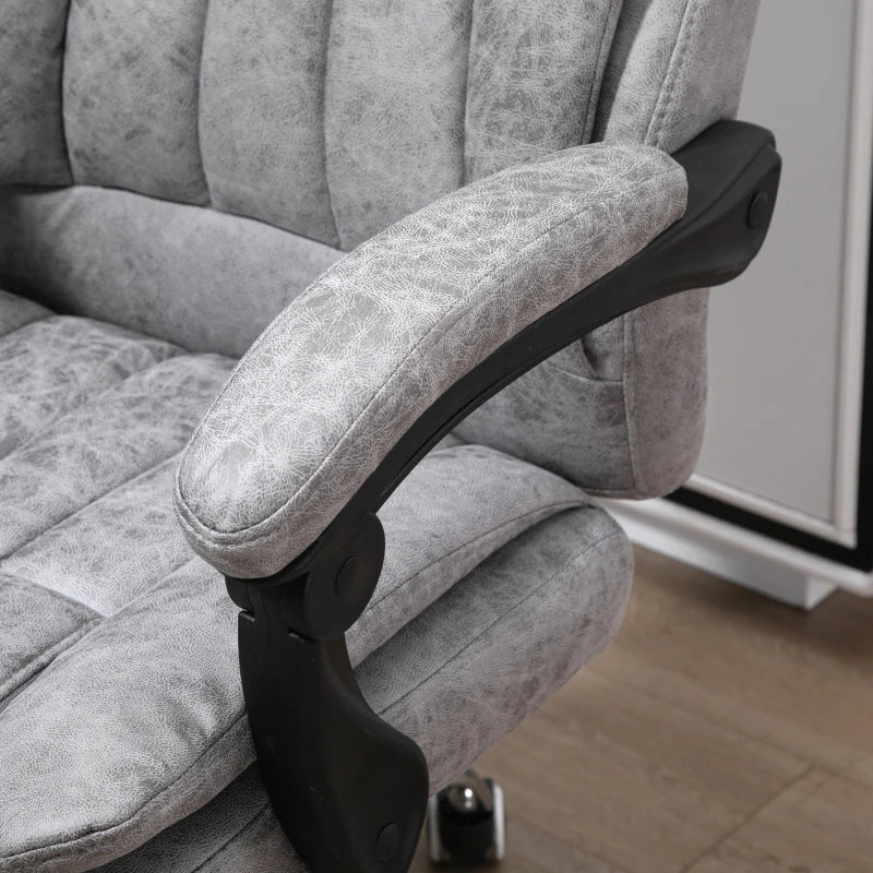 Vinsetto 6-Point Vibrating Massage Office Chair with Heat - Breathable Faux Leather, High Back, Adjustable Height, Grey