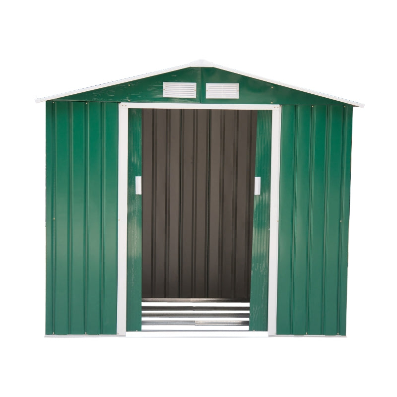 Green 7ft x 4ft Lockable Metal Shed