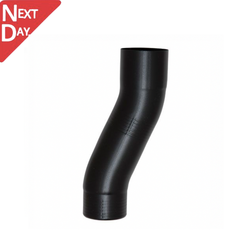 60mm Black Coated Galvanised Steel Downpipe 60mm Projection Fixed Offset
