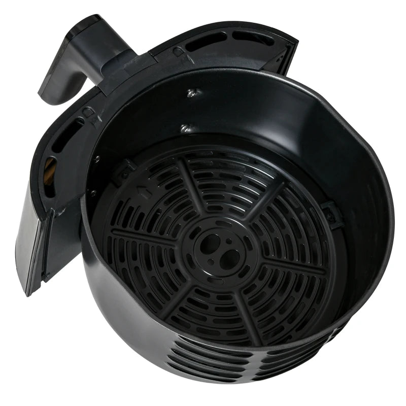 4.5L Black Air Fryer Oven - 1500W Rapid Air Circulation, Adjustable Temp & Timer, Nonstick Basket for Healthy Cooking