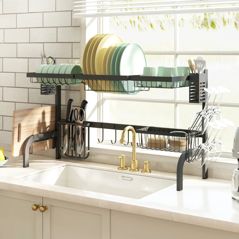 100cm Modular Over-Sink Drying Rack - Space-Saving Kitchen Organizer for Efficient Dish Drying and Storage