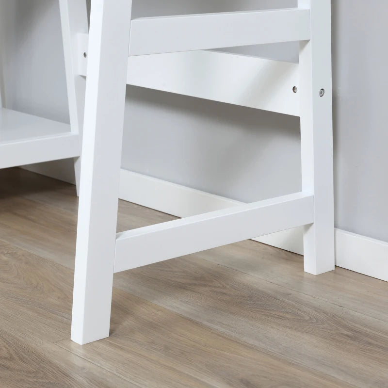 Compact White Computer Desk with Storage Shelves - Study Table & PC Workstation for Home Office, Easy Assembly, 120x51cm