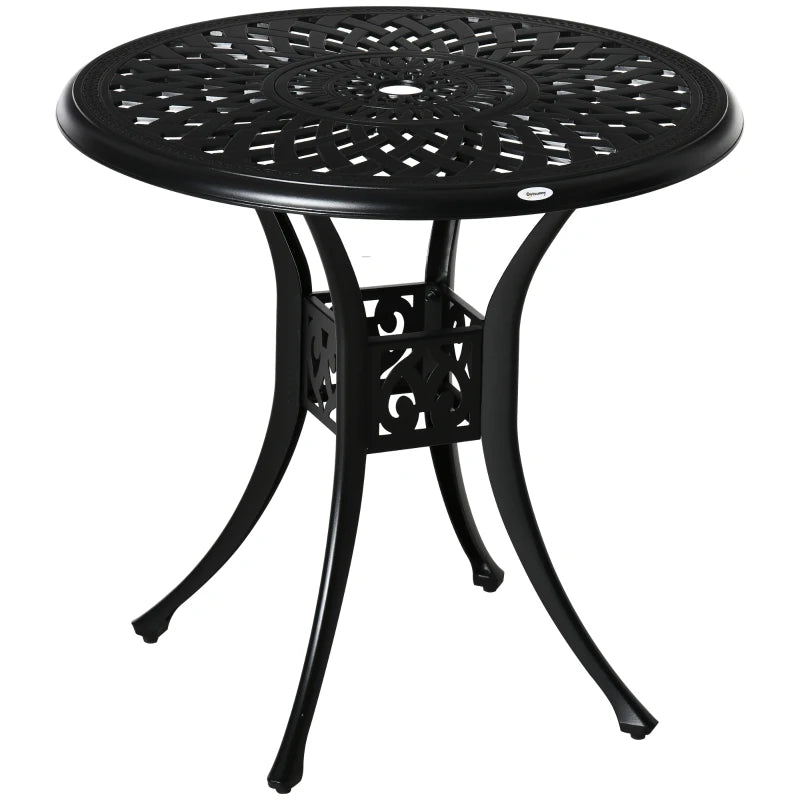 Black round outdoor dining table sale