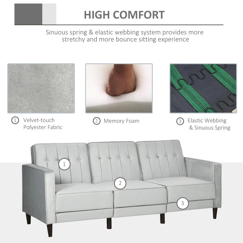 Light Grey L-Shaped Sofa Bed Set with Footstool – Stylish Corner Sofa for Modern Living Rooms
