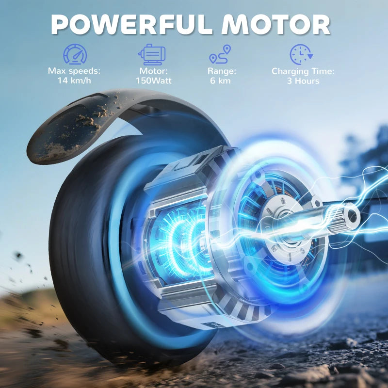 Folding Electric Scooter for Kids with Dual Brakes Front Suspension and LED Lights Black