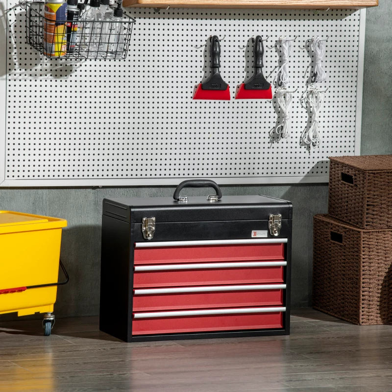 4 Drawer Lockable Tool Chest for Organizing