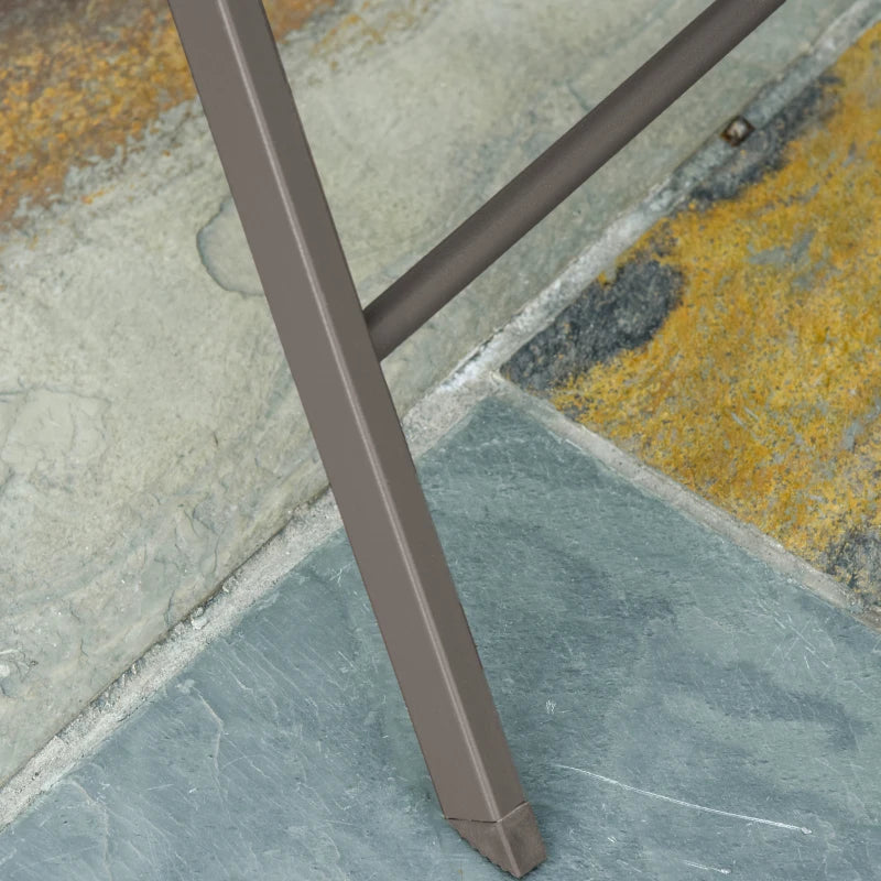 3 Piece Foldable Garden Bistro Set - Grey Patio Furniture Set with Table and 2 Chairs for Conservatory, Balcony, and Terrace