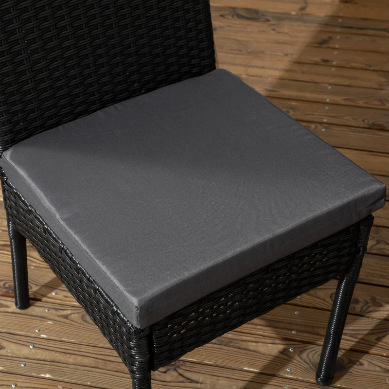 Black Rattan Armless Garden Chairs Set of 4