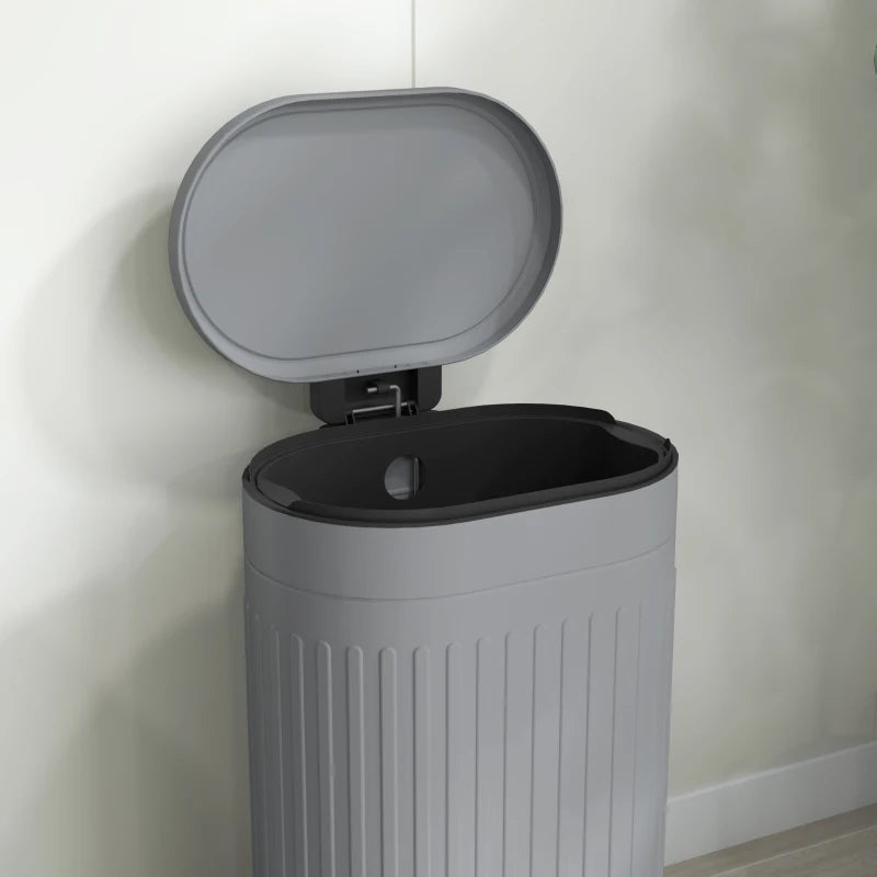 30L Grey Metal Kitchen Bin with Soft-Close Lid - Stylish and Durable Waste Container for Home and Office