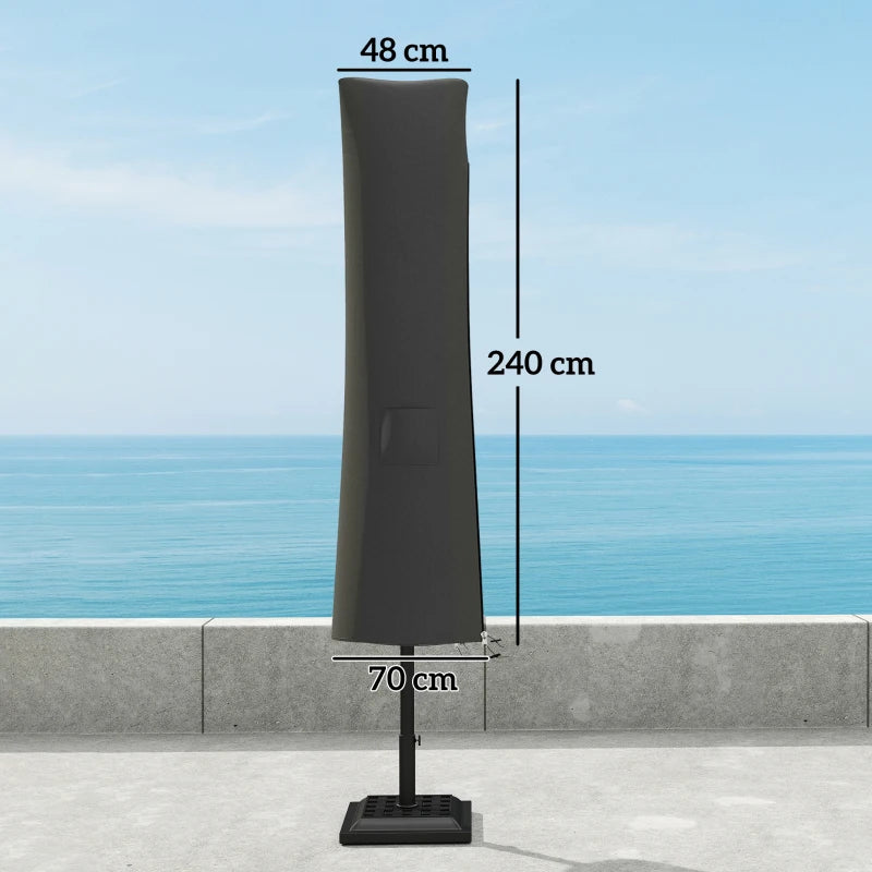 Grey Parasol Umbrella Cover - Waterproof, UV Protection, Fits Most Garden Umbrellas