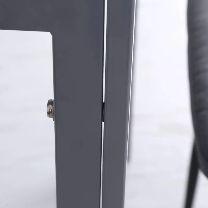 Modern Square Dining Table for 2-4, Glass Top & Metal Legs, Stylish Grey Design for Dining Room & Living Room