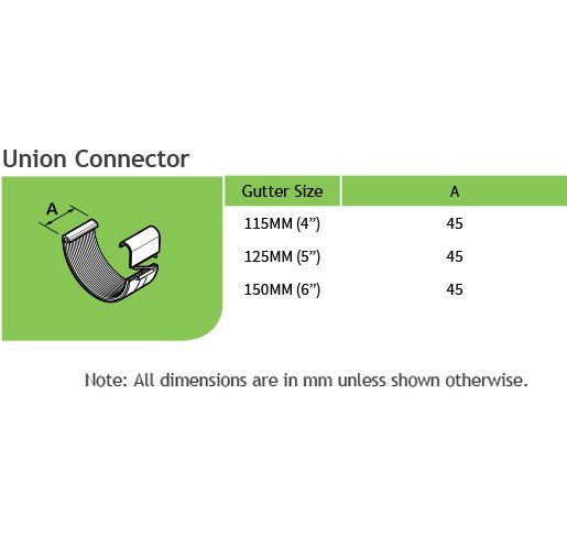115mm Half Round Copper Union