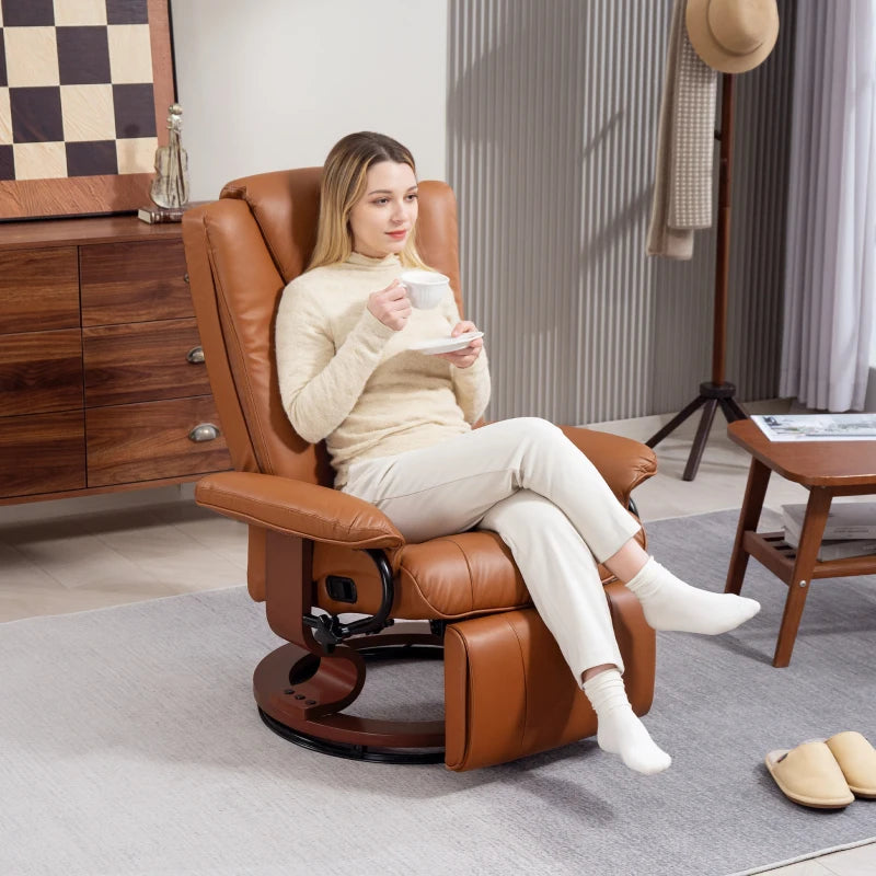 Brown Faux Leather Recliner Chair for Ultimate Comfort and Style in Your Living Room