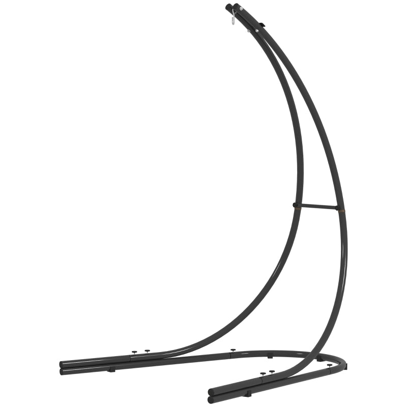 Heavy Duty Black Hammock Chair Stand - Extra Large Base, Metal Frame for Indoor/Outdoor Use, 150 KG Load Capacity