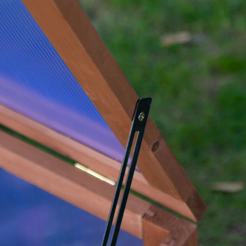 Brown Small Polycarbonate Greenhouse with Openable Top Cover, 100x65x40cm