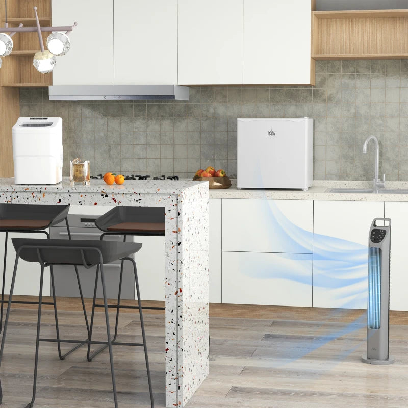 46L Mini Fridge with Ice Box - Compact Table Top Refrigerator, Reversible Door, Adjustable Temp, Cream for Bedroom & Office