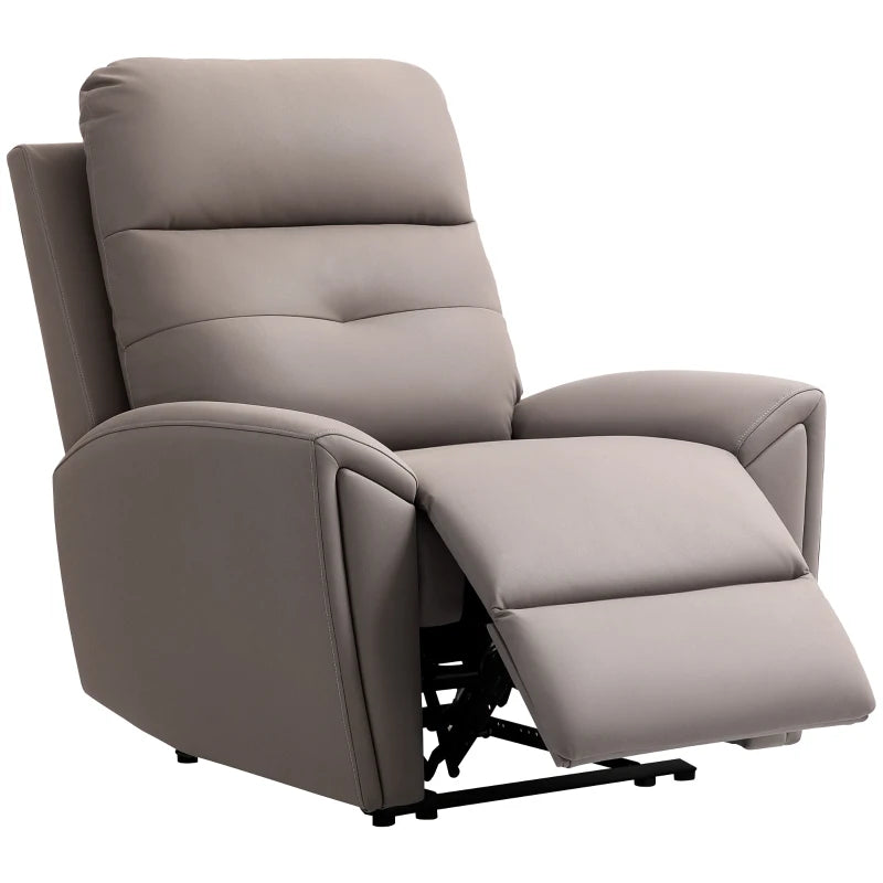 Modern Grey Recliner Armchair with Adjustable Leg Rest and Overstuffed Microfibre Lounge Seating for Living Room or Bedroom