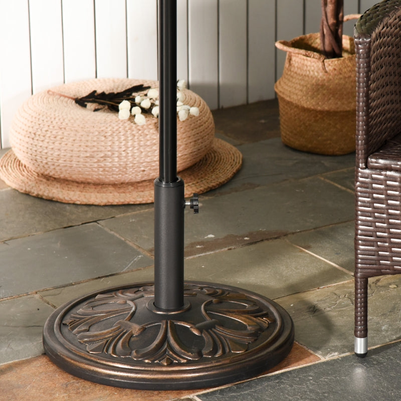 Bronze Round Umbrella Base Stand for Outdoor Garden - 13kg Weight