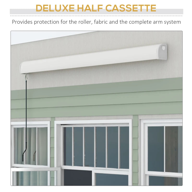 Grey 2.5m x 3m Electric Cassette Awning With Manual Handle & Remote Controller