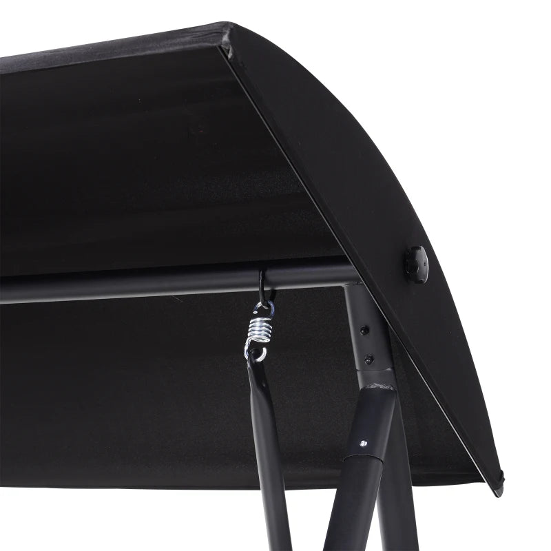 Black Rattan 3-Seater Garden Swing Chair