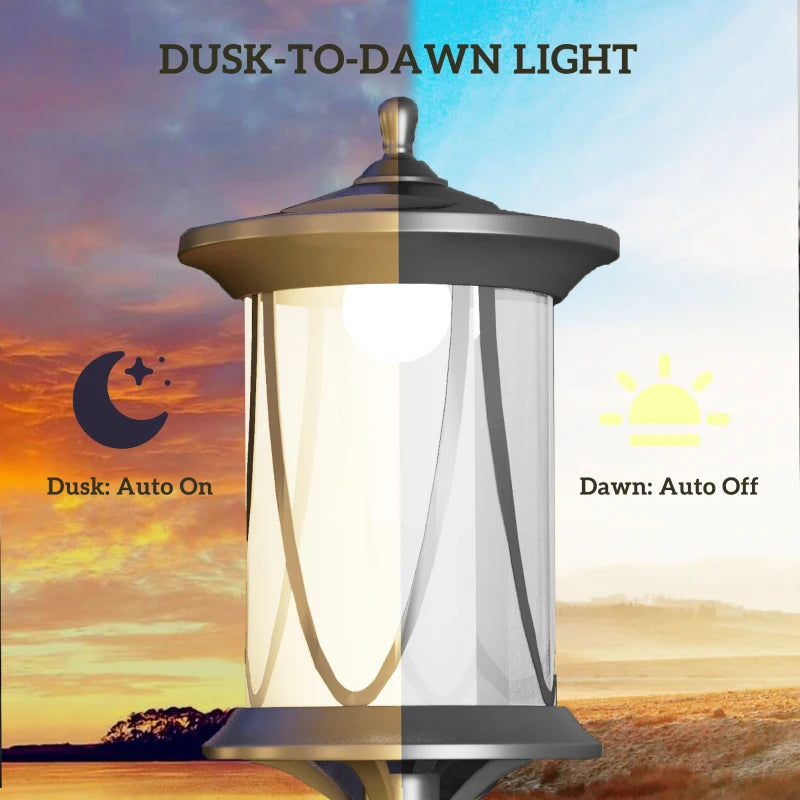 Cool White 1.3m LED Solar Lamp Post Light for Outdoor Spaces