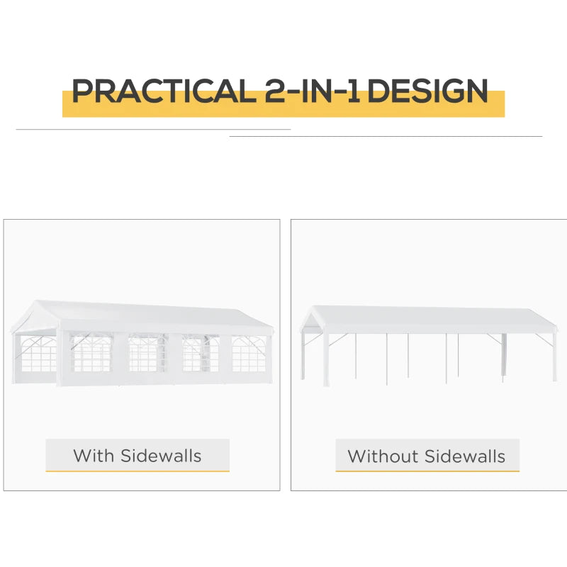 8m x 4m Heavy Duty Garden Gazebo Party Tent Waterproof Carport Event Shelter Outdoor Canopy