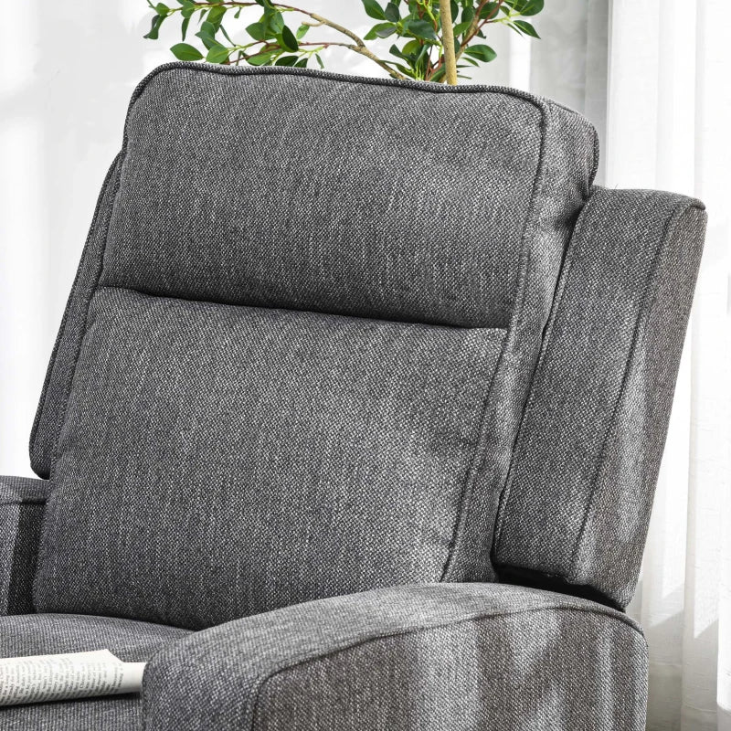 Electric Reclining Chair with USB Port and Footrest in Charcoal Grey - 150° Comfort Design
