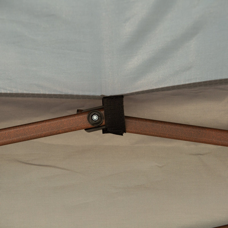 Dark Grey 3x3m Double-Roof Pop Up Gazebo with Netting and Carry Bag