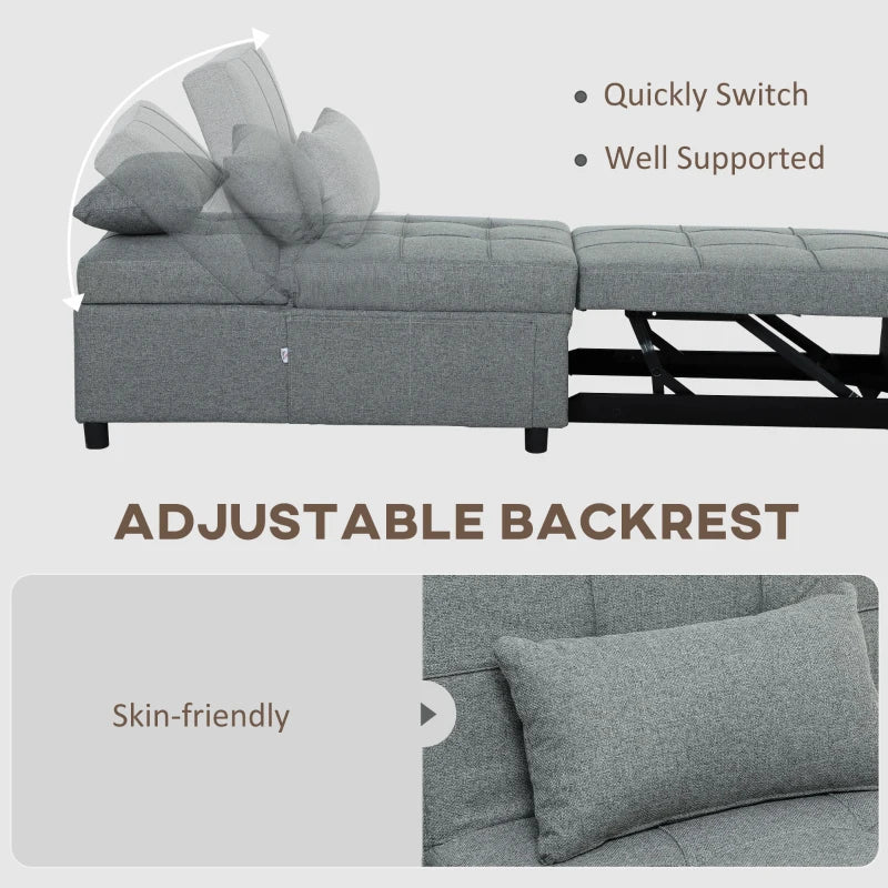 Versatile Dark Grey Four-in-One Sleeper Chair for Compact Living Spaces