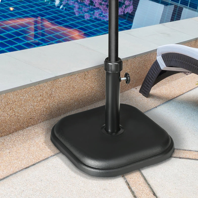 Black Square Concrete Garden Parasol Base Holder - 11kg