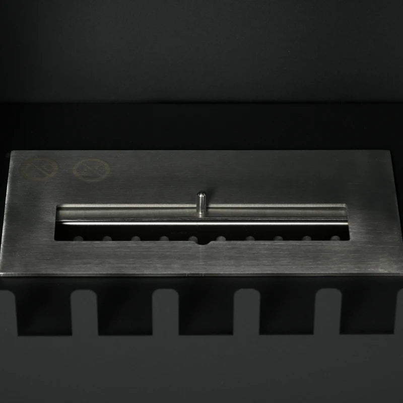 Freestanding Bioethanol Fireplace Stove with Stainless Steel Snuffer 0.9L Tank Indoor Use Black
