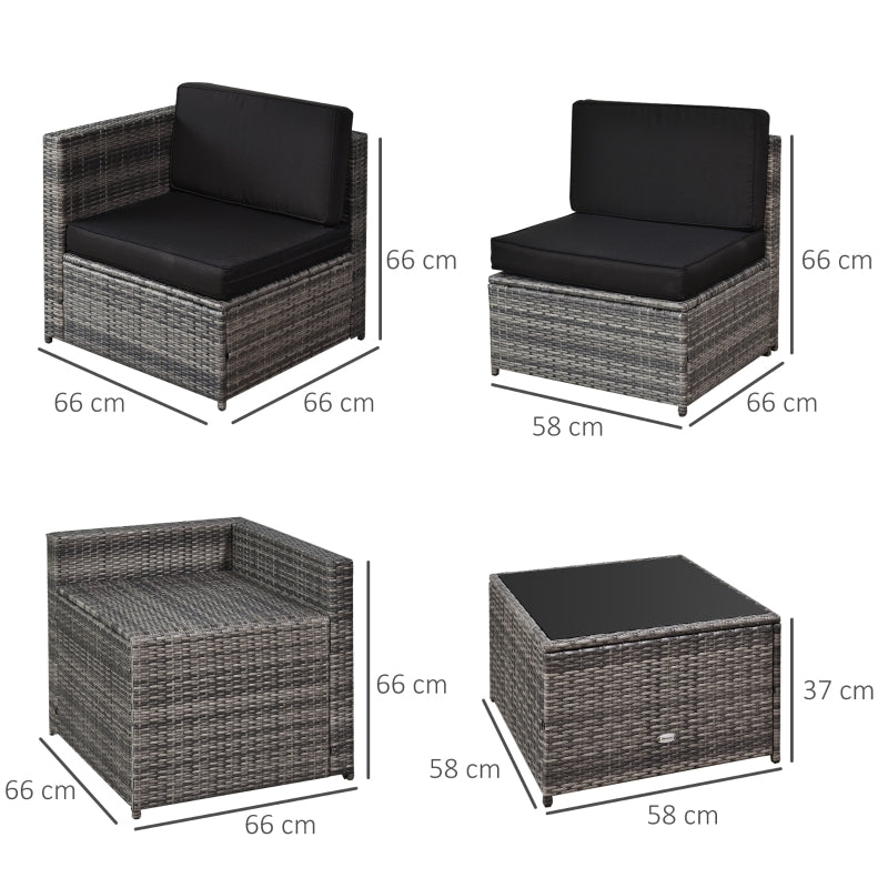 6-Seater Rattan Corner Sofa Set Set With Cushions