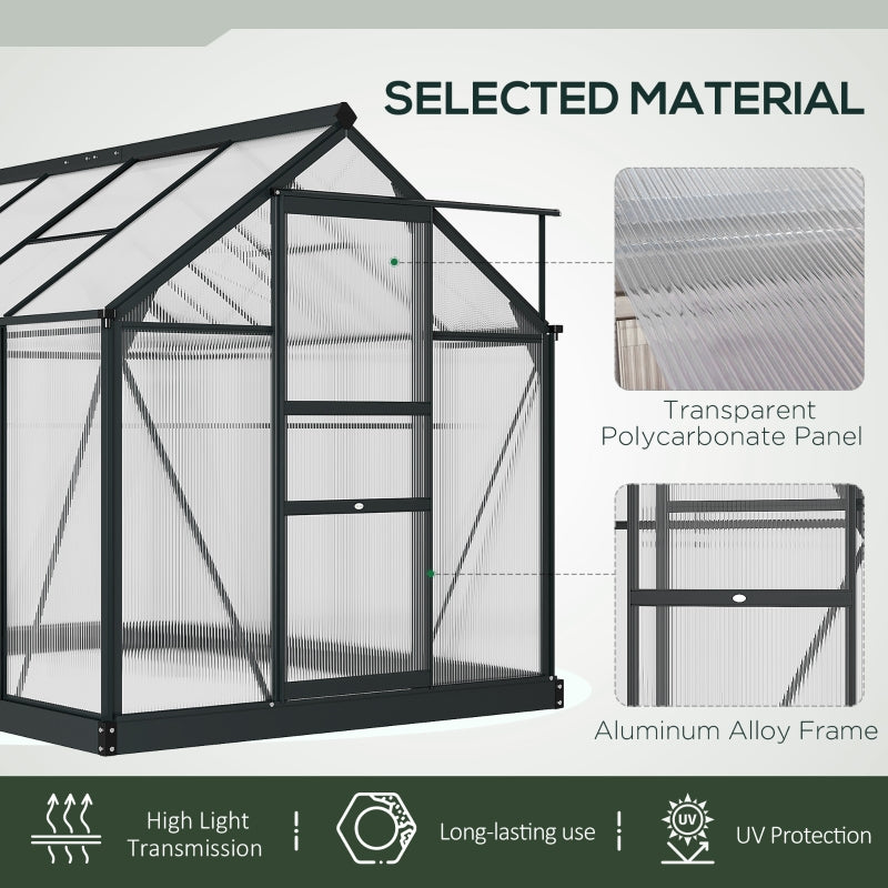 Grey Polycarbonate Greenhouse With Aluminium Frame