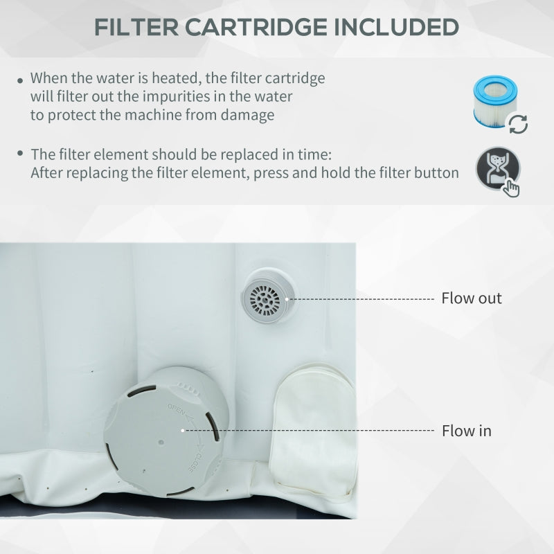 4 Person Hot Tub - Dark Blue