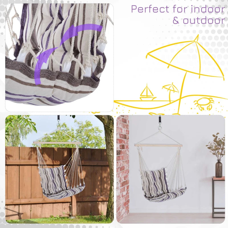Brown Hanging Rope Garden Hammock Chair