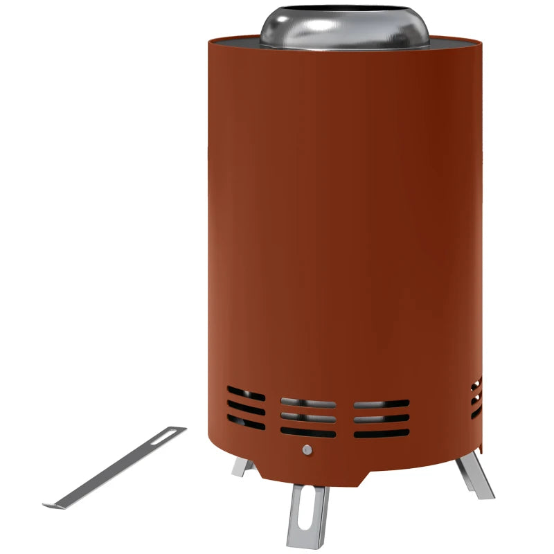 Portable Smokeless Fire Pit - 16x16cm Stainless Steel Wood Burning Tabletop Fire Pit for Garden, Camping & Bonfire Parties - Red