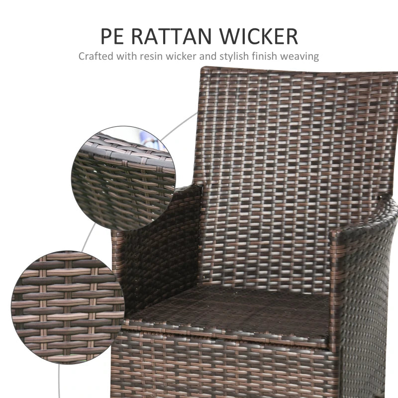 4-Piece Grey Rattan Patio Chair Set with Cushions