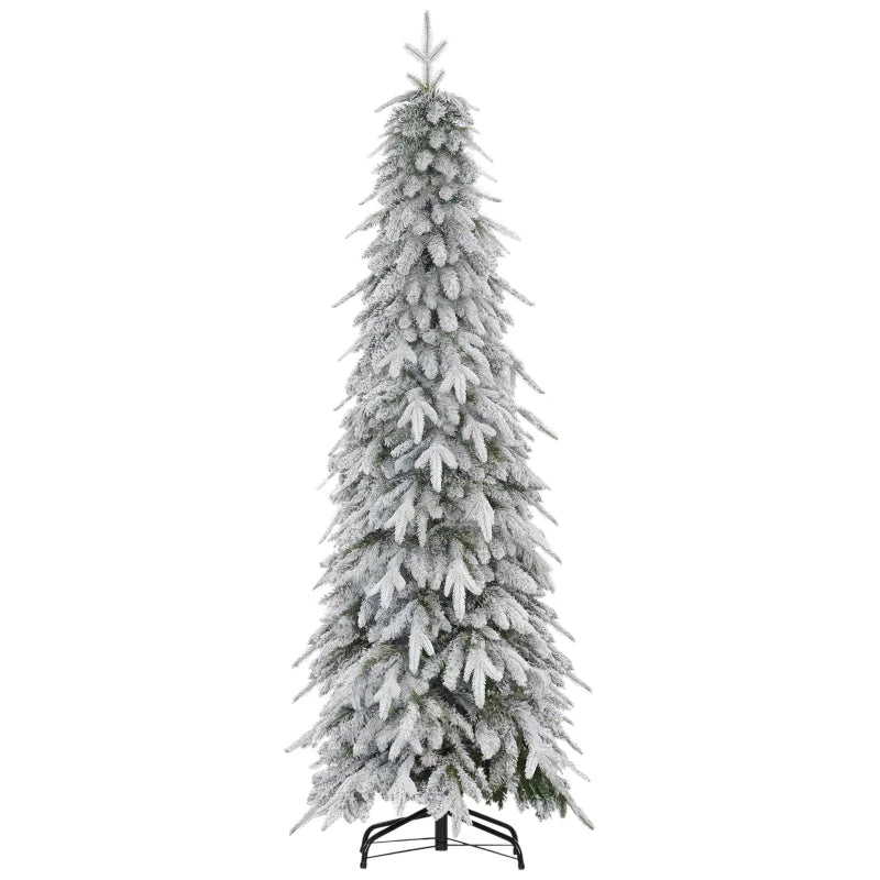 6ft Unlit Artificial Christmas Tree - Snow-Covered Holiday Decor for Festive Home Decoration